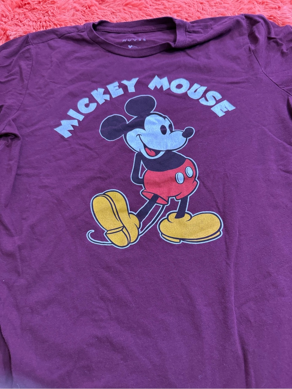 Disney Purple Long Sleeve Mickey Mouse Graphic Tee